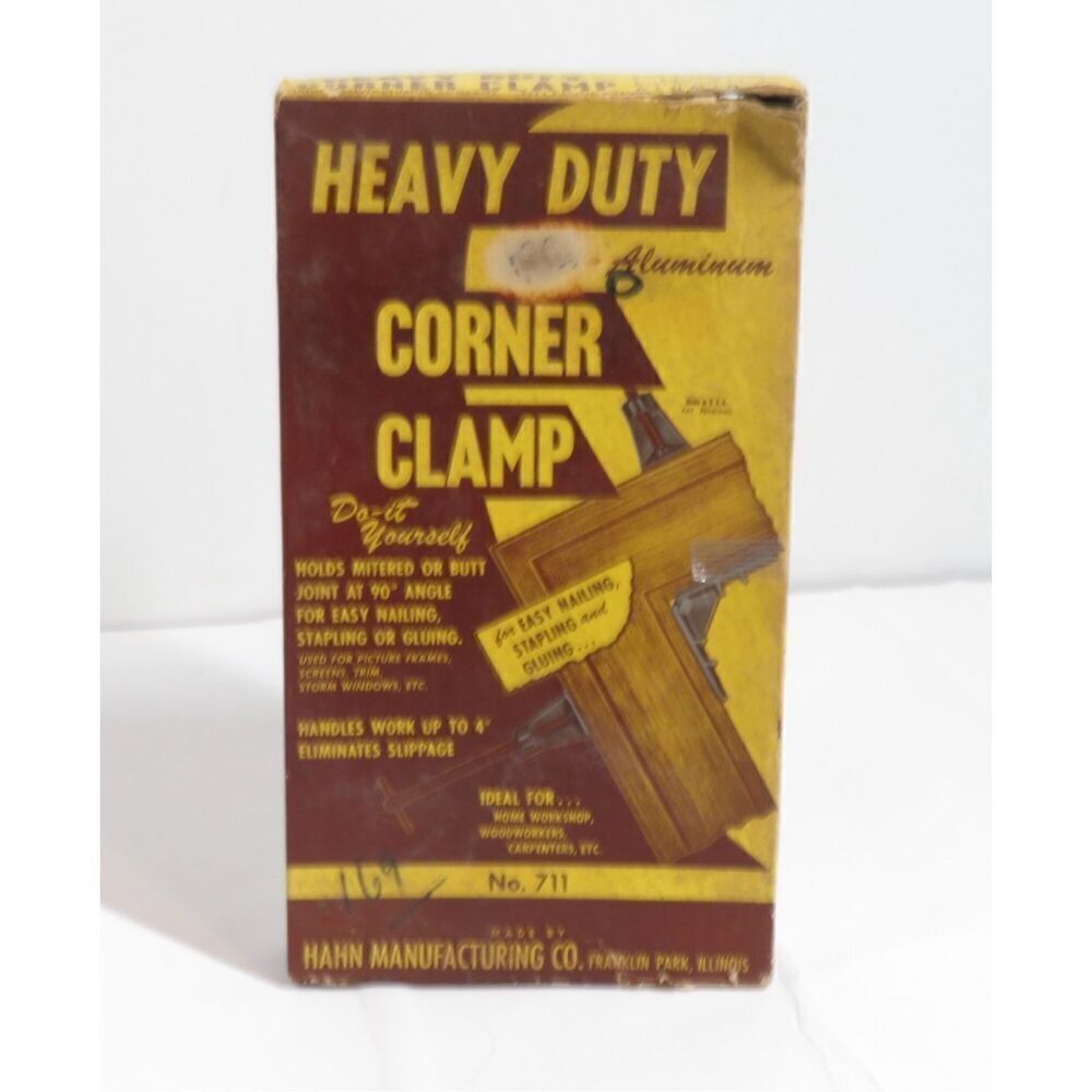 Vintage Heavy Duty Corner Clamp No 711 Hahn Manufacturing 1950’s Boxed